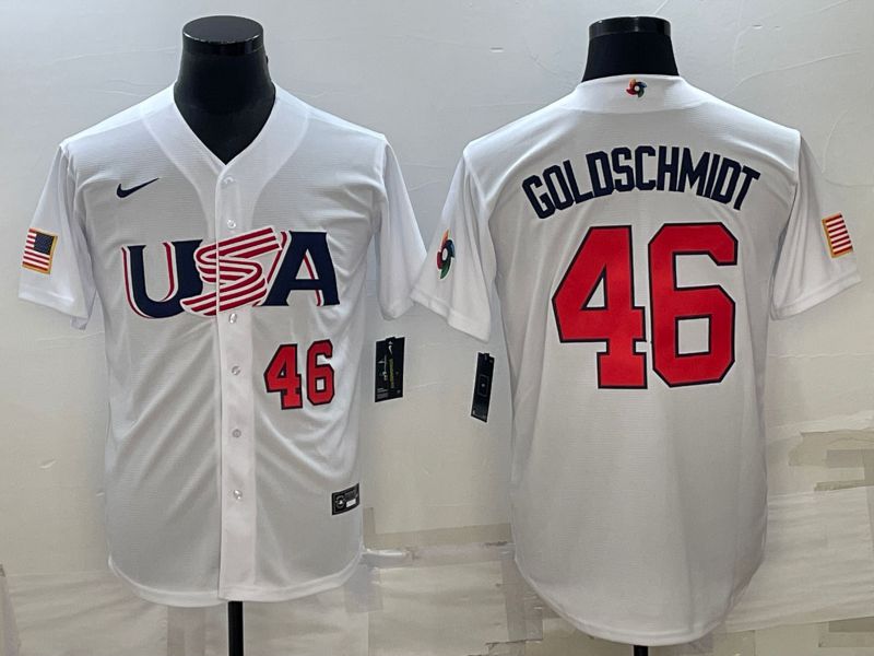 Men 2023 World Cub USA #46 Goldschmidt White Nike MLB Jersey5->more jerseys->MLB Jersey